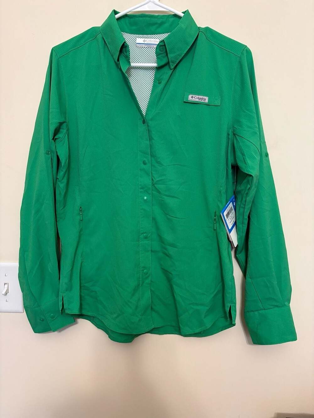 Columbia PFG Women's Tamiami II Long Sleeve Fishing Shirt, Green, Size Small